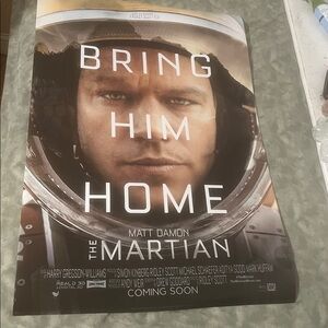 The Martian 27x40 Movie Poster (after Project Hail Mary) Double Sided ORIG Damon